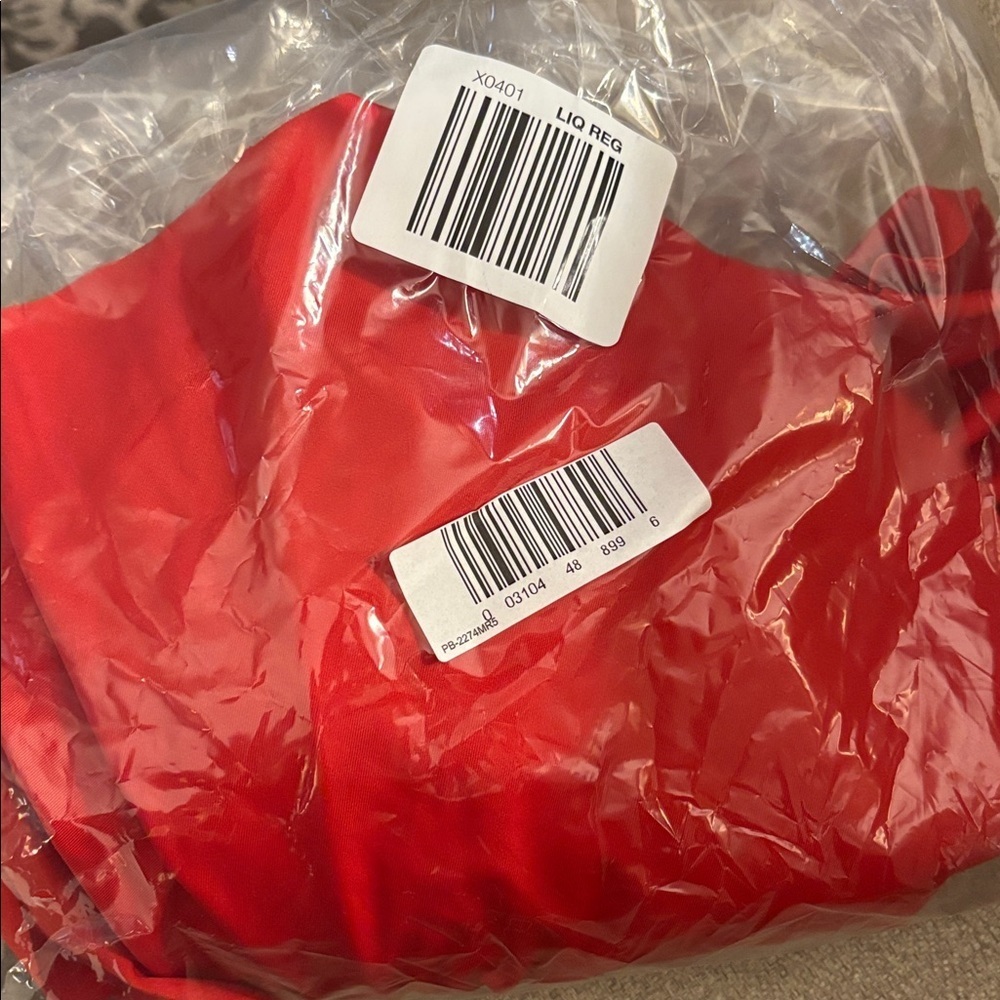 Amazon Red Ruffled Bikini Set Sz S - Picture 7 of 7